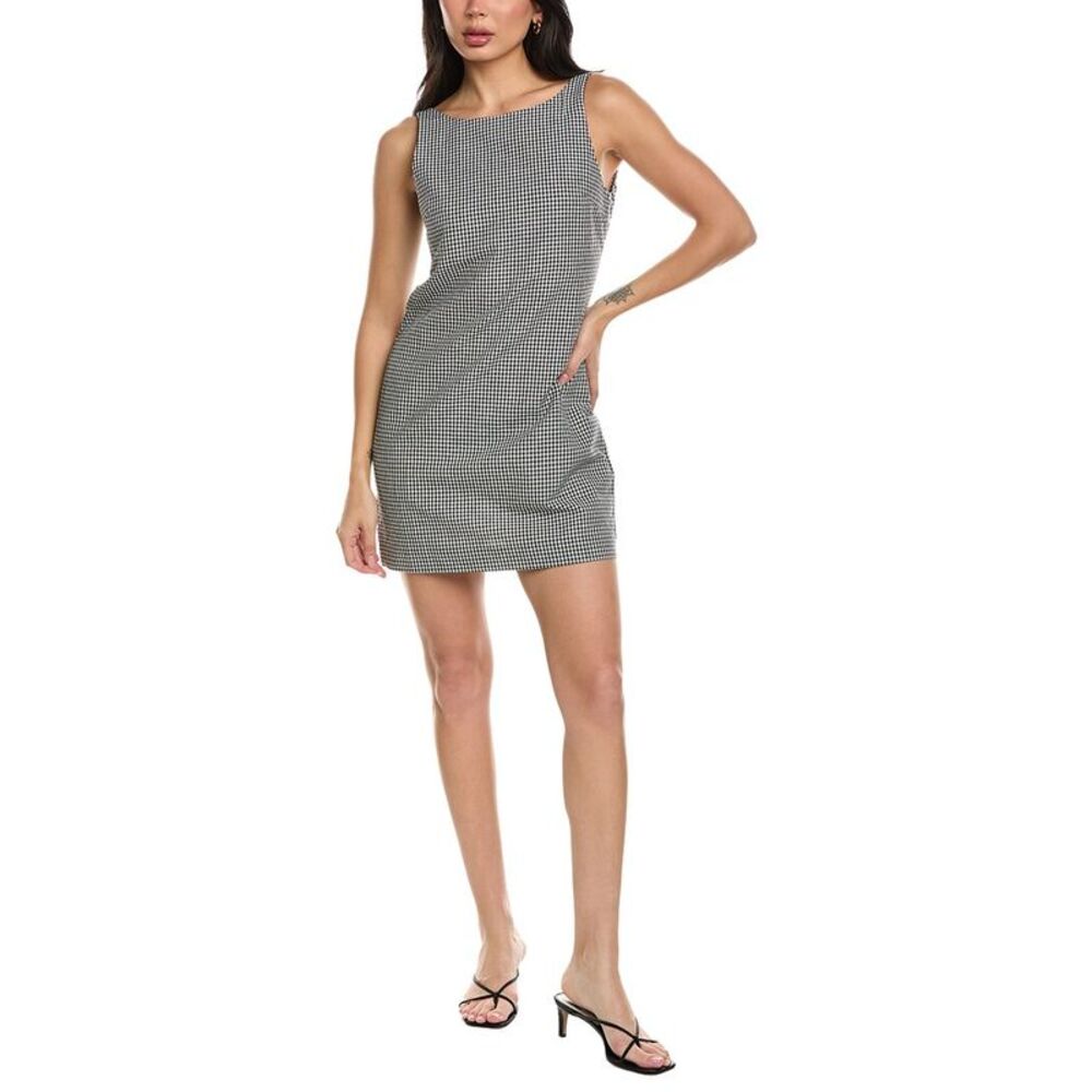Seraphina Womens  Sleeveless Linen-Blend Mini Dress, Black